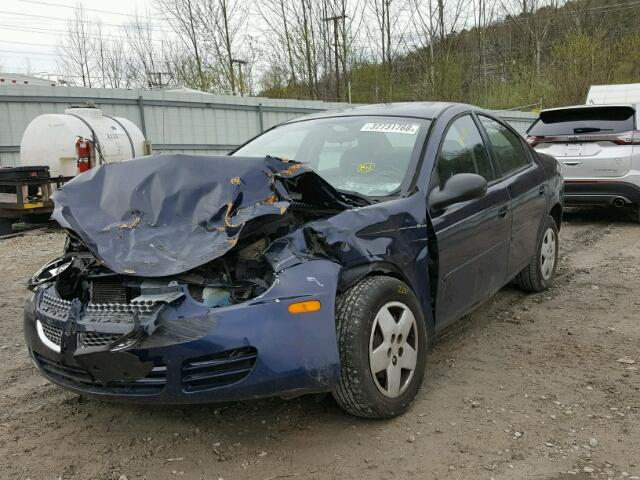 1B3ES26C05D212637 - 2005 DODGE NEON BASE BLUE photo 2