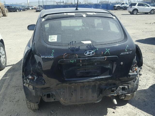 KMHCN3BC0BU204523 - 2011 HYUNDAI ACCENT SE BLACK photo 9