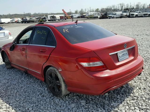 WDDGF5EB2BA441524 - 2011 MERCEDES-BENZ C 300 RED photo 3