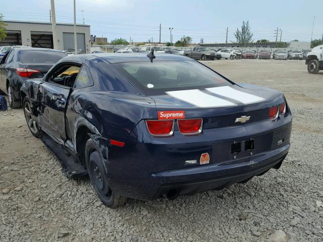 2G1FB1EV7A9166093 - 2010 CHEVROLET CAMARO LT BLUE photo 3