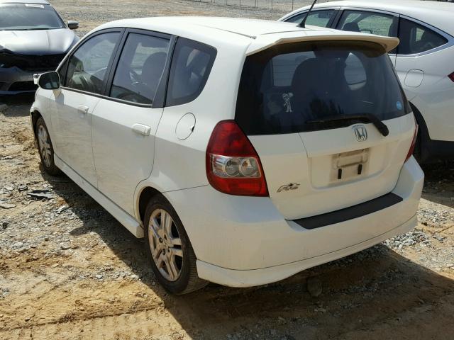 JHMGD38647S046263 - 2007 HONDA FIT S WHITE photo 3