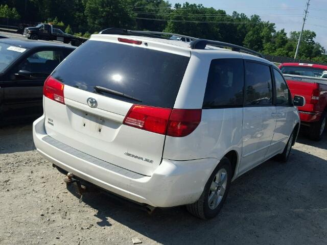 5TDZA22C64S036737 - 2004 TOYOTA SIENNA XLE WHITE photo 4