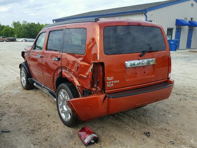 1D8GT58K38W274005 - 2008 DODGE NITRO SLT ORANGE photo 3