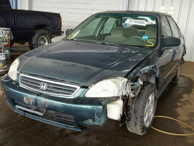 1HGEJ8644YL019416 - 2000 HONDA CIVIC EX მწვანე ფოტო 2