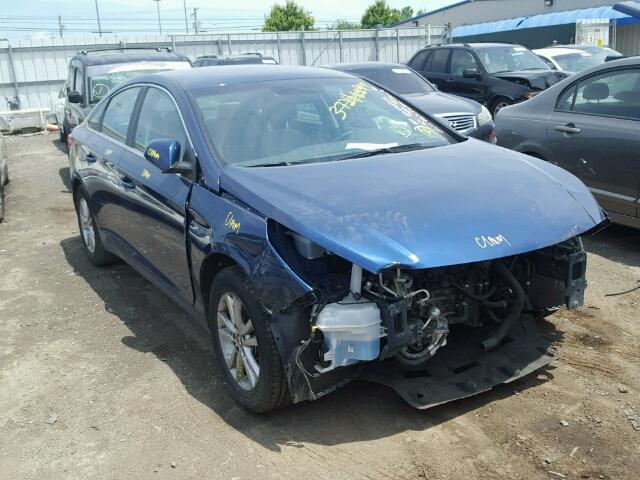 5NPE24AF8FH189129 - 2015 HYUNDAI SONATA SE BLUE photo 1