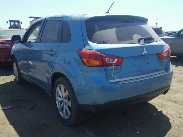 4A4AR3AU0DE023051 - 2013 MITSUBISHI OUTLANDER TEAL photo 3