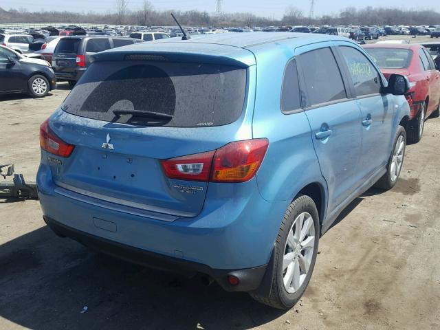 4A4AR3AU0DE023051 - 2013 MITSUBISHI OUTLANDER TEAL photo 4