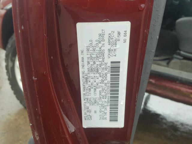 5TBBN44193S358163 - 2003 TOYOTA TUNDRA ACC RED photo 10