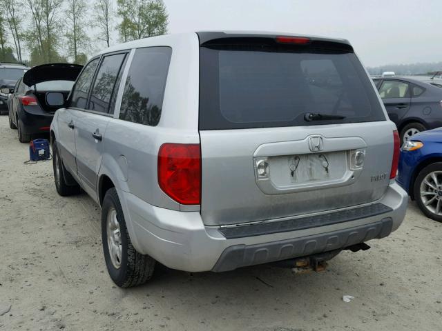 2HKYF181X3H509878 - 2003 HONDA PILOT LX SILVER photo 3