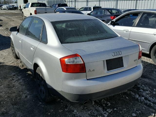 WAUJC68E93A220411 - 2003 AUDI A4 1.8T SILVER photo 3