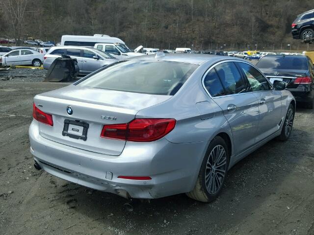 WBAJA7C57JG907951 - 2018 BMW 530 XI SILVER photo 4