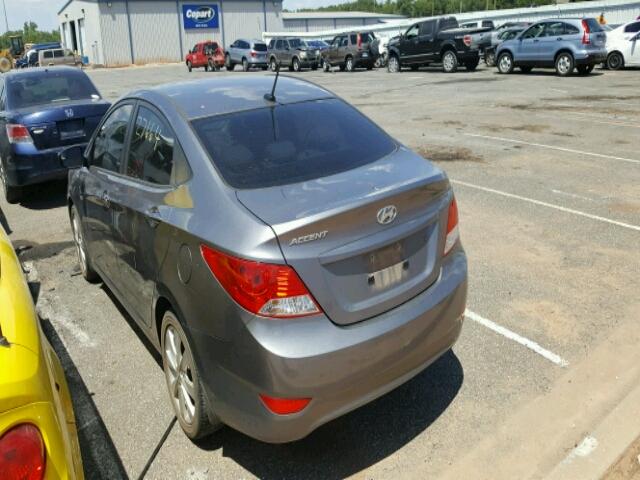 KMHCU4AE2EU761384 - 2014 HYUNDAI ACCENT GLS GRAY photo 3