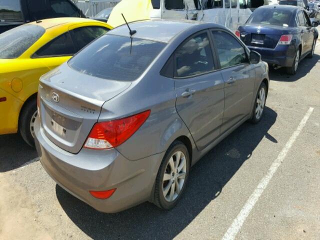 KMHCU4AE2EU761384 - 2014 HYUNDAI ACCENT GLS GRAY photo 4