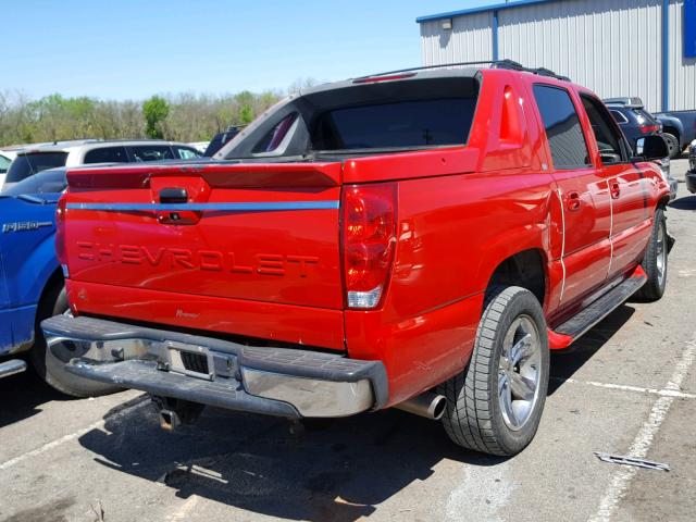 3GNEC12Z85G263197 - 2005 CHEVROLET AVALANCHE RED photo 4