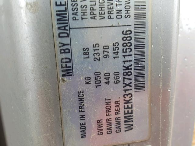 WMEEK31X78K115886 - 2008 SMART FORTWO PAS 黑色 照片 10