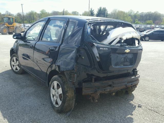 KL1TD6DE5BB237916 - 2011 CHEVROLET AVEO LS BLACK photo 3
