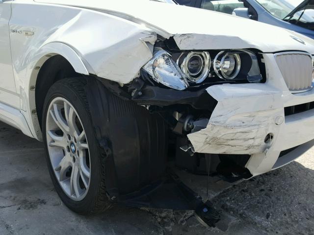 WBXPC93408WJ04170 - 2008 BMW X3 3.0SI WHITE photo 9