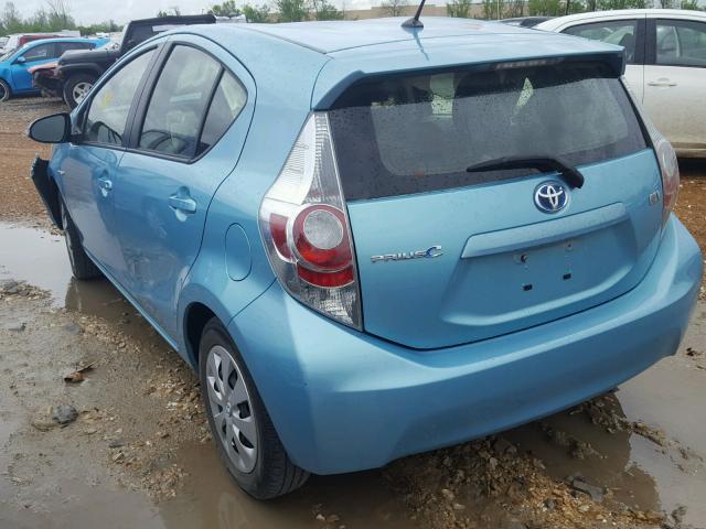 JTDKDTB37D1050531 - 2013 TOYOTA PRIUS C BLUE photo 3