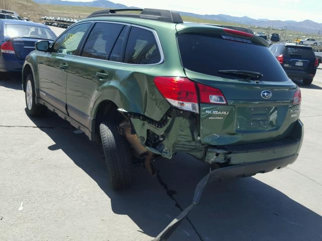 4S4BRBCCXB3344982 - 2011 SUBARU OUTBACK 2. GREEN photo 3