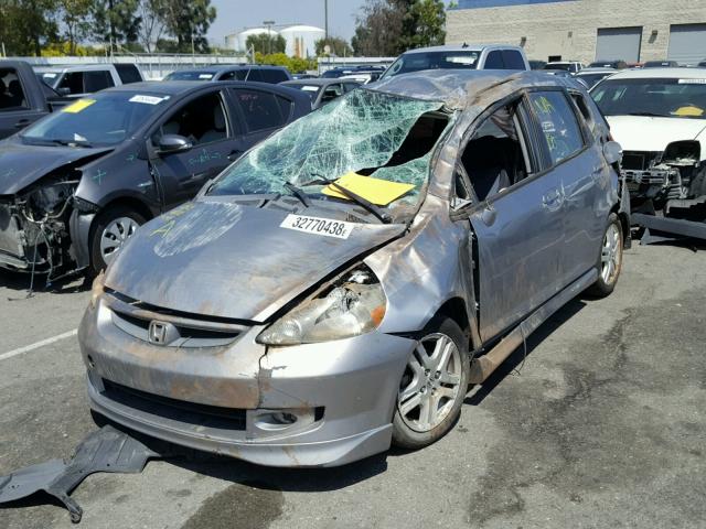 JHMGD37607S065765 - 2007 HONDA FIT S GRAY photo 2