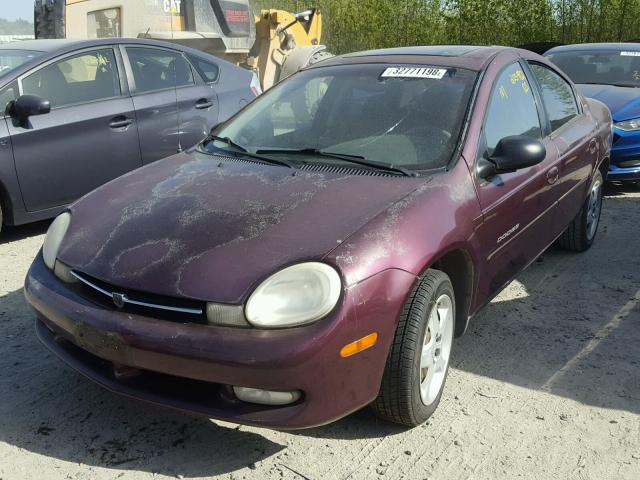 1B3ES46C0YD814695 - 2000 DODGE NEON BASE PURPLE photo 2