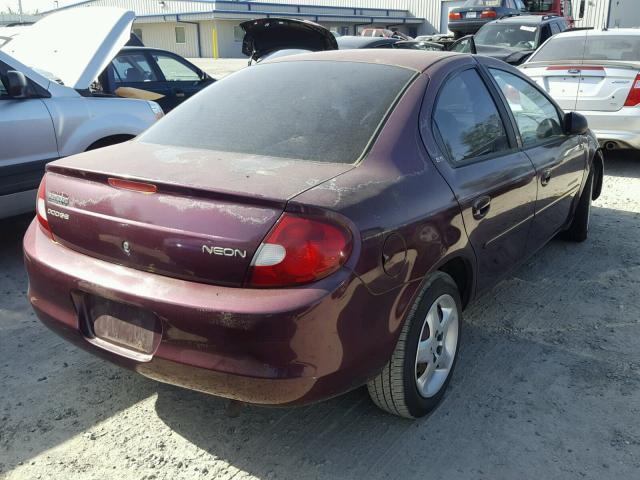 1B3ES46C0YD814695 - 2000 DODGE NEON BASE PURPLE photo 4