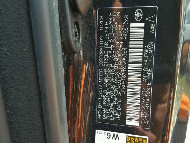 JTKDE167490295364 - 2009 TOYOTA SCION TC 黑色 照片 10