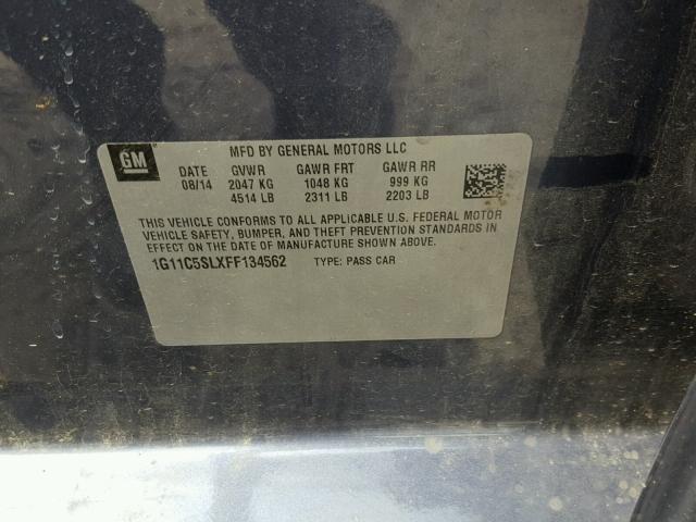 1G11C5SLXFF134562 - 2015 CHEVROLET MALIBU 1LT 蓝色 照片 10