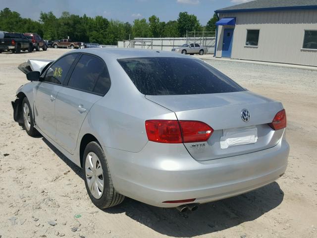 3VW1K7AJ0BM325212 - 2011 VOLKSWAGEN JETTA BASE 银色 照片 3