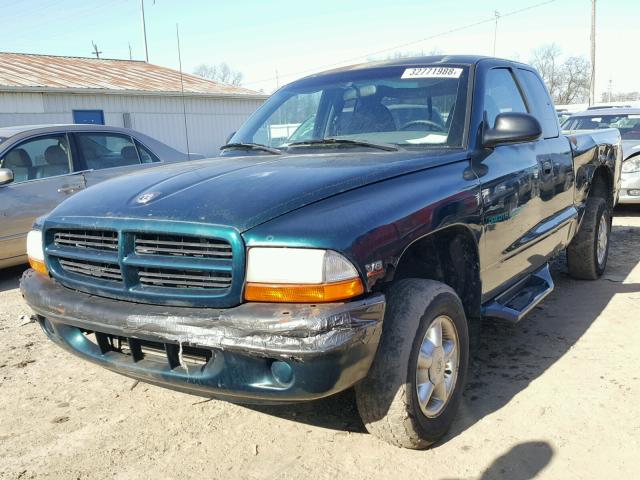 1B7GG23X6VS210547 - 1997 DODGE DAKOTA GREEN photo 2