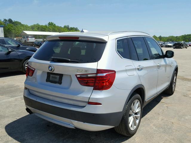 5UXWX9C53D0A26326 - 2013 BMW X3 XDRIVE2 GRAY photo 4