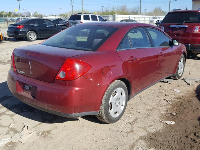 1G2ZF57B484232412 - 2008 PONTIAC G6 VALUE L RED photo 4