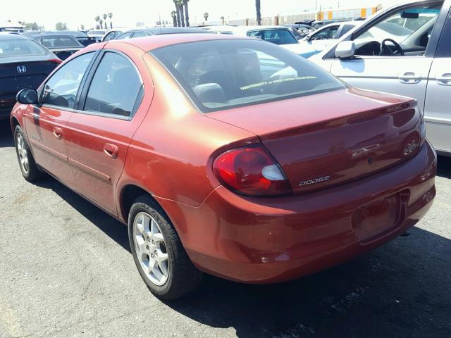 1B3ES46C6YD636243 - 2000 DODGE NEON BASE ORANGE photo 3