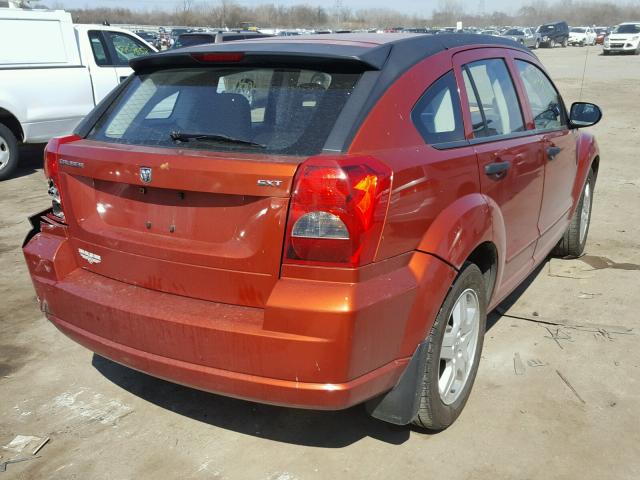 1B3HB48B07D376048 - 2007 DODGE CALIBER SX ORANGE photo 4