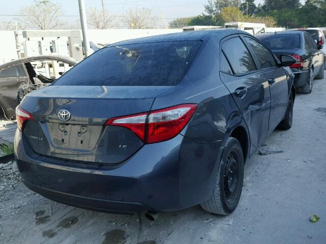 2T1BURHE8FC317122 - 2015 TOYOTA COROLLA GRAY photo 4