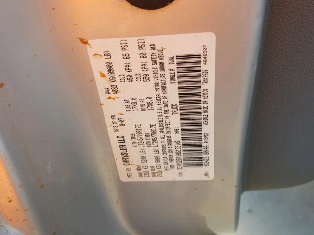 3D7KS28A18G133102 - 2008 DODGE RAM 2500 S SILVER photo 10