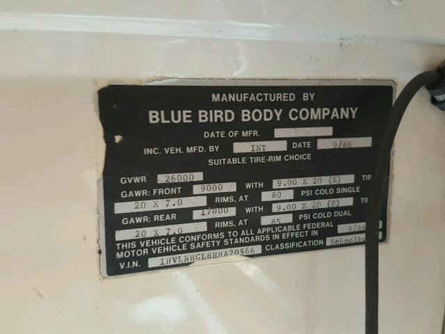 1HVLNHGL6HHA20566 - 1987 INTERNATIONAL S-SERIES 1 黄色 照片 10