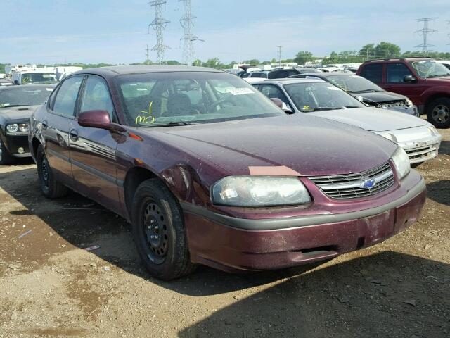 2G1WF52E539443181 - 2003 CHEVROLET IMPALA MAROON photo 1