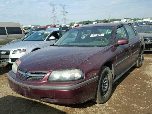 2G1WF52E539443181 - 2003 CHEVROLET IMPALA MAROON photo 2