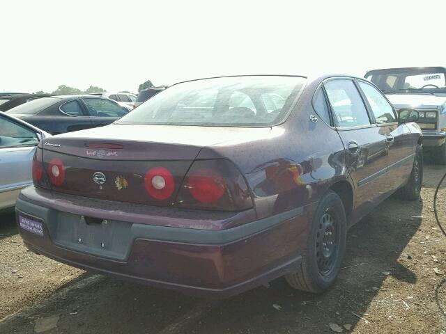 2G1WF52E539443181 - 2003 CHEVROLET IMPALA MAROON photo 4