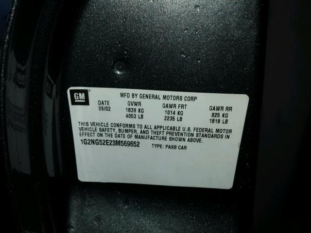 1G2NG52E23M569652 - 2003 PONTIAC GRAND AM S 灰色 照片 10