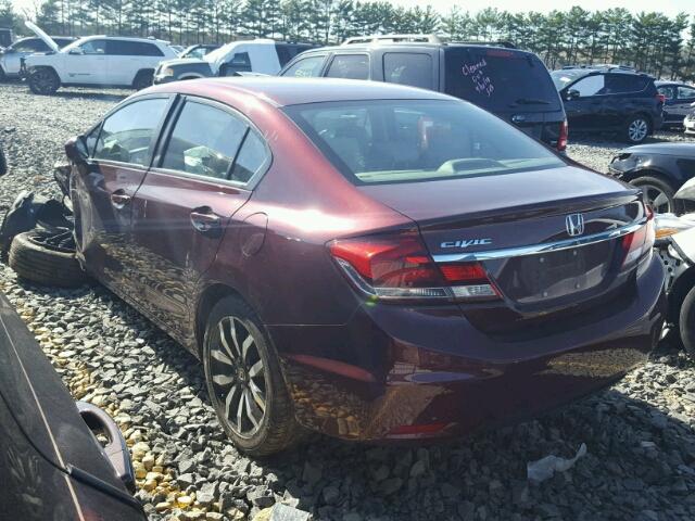 19XFB2F98FE220203 - 2015 HONDA CIVIC EXL ბურგუნდია ფოტო 3