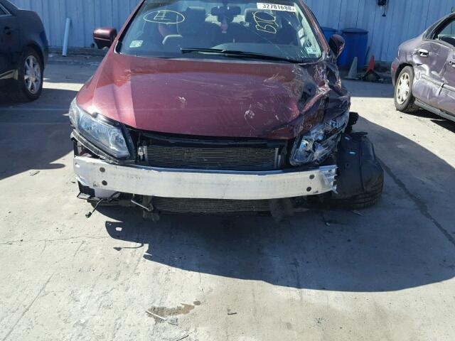 19XFB2F98FE220203 - 2015 HONDA CIVIC EXL ბურგუნდია ფოტო 9