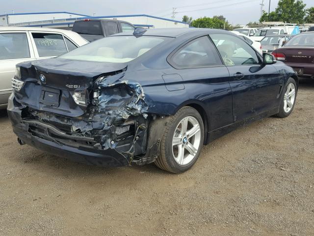 WBA3N7C58EK220221 - 2014 BMW 428 I BLUE photo 4