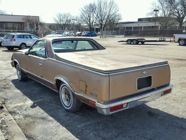 3GCCW80H3FS920965 - 1985 CHEVROLET EL CAMINO GOLD photo 3