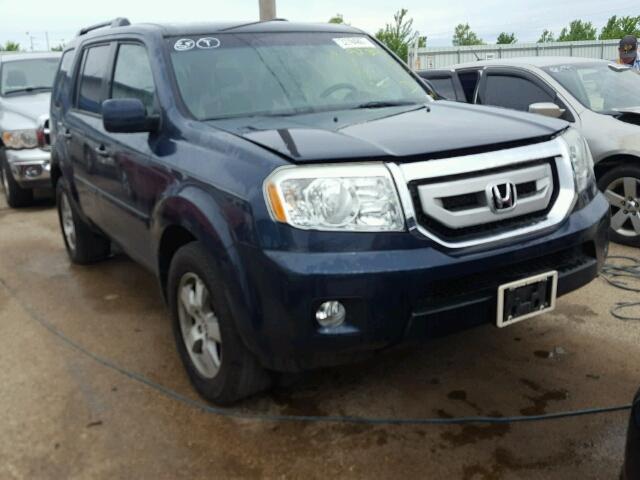 5FNYF4H68AB036636 - 2010 HONDA PILOT EXL BLUE photo 1