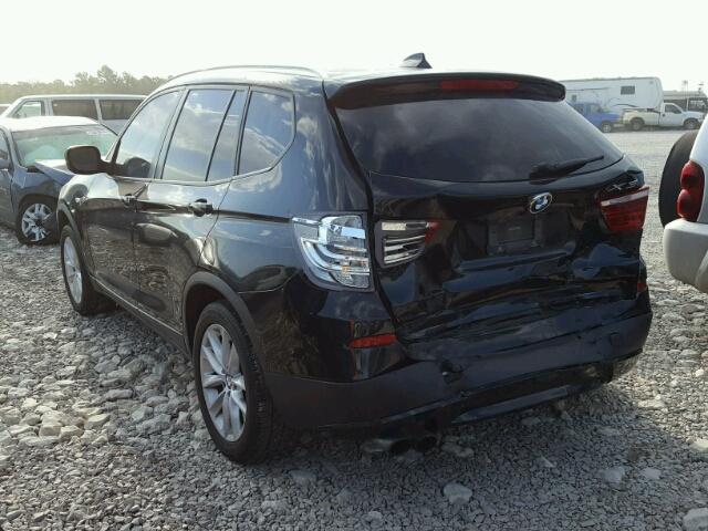5UXWX9C52D0A24812 - 2013 BMW X3 XDRIVE2 BLACK photo 3