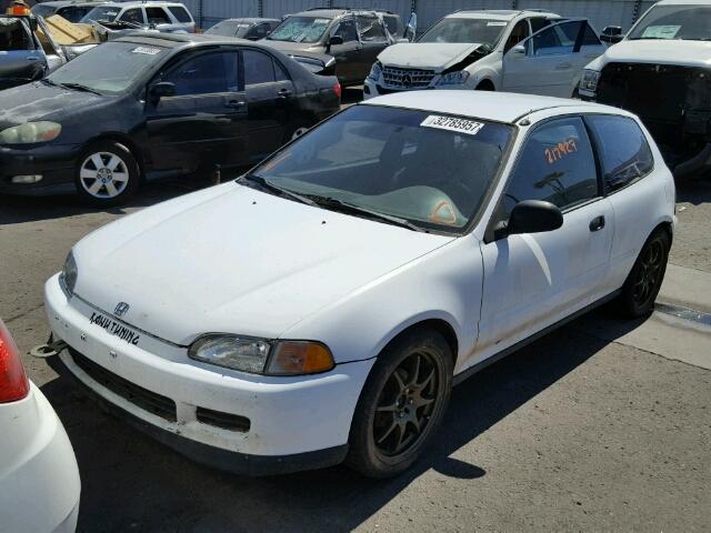 2HGEH2351PH520667 - 1993 HONDA CIVIC CX WHITE photo 2