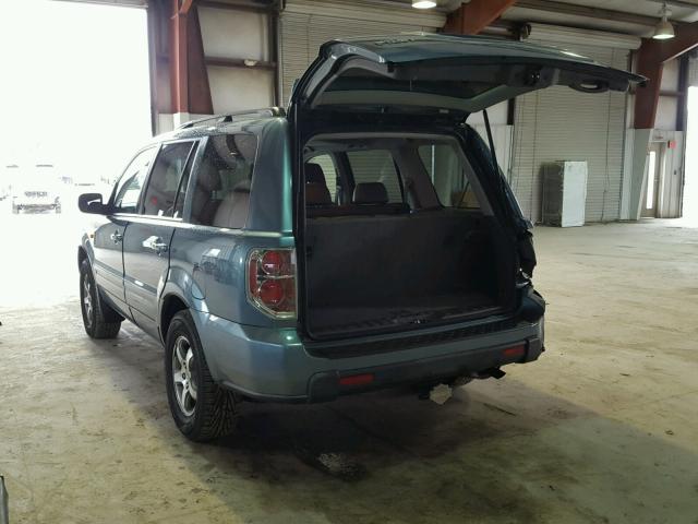 5FNYF28696B041579 - 2006 HONDA PILOT EX BLUE photo 3