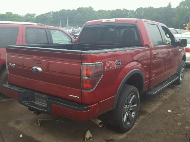 1FTFW1EF6EKF61570 - 2014 FORD F150 RED photo 4